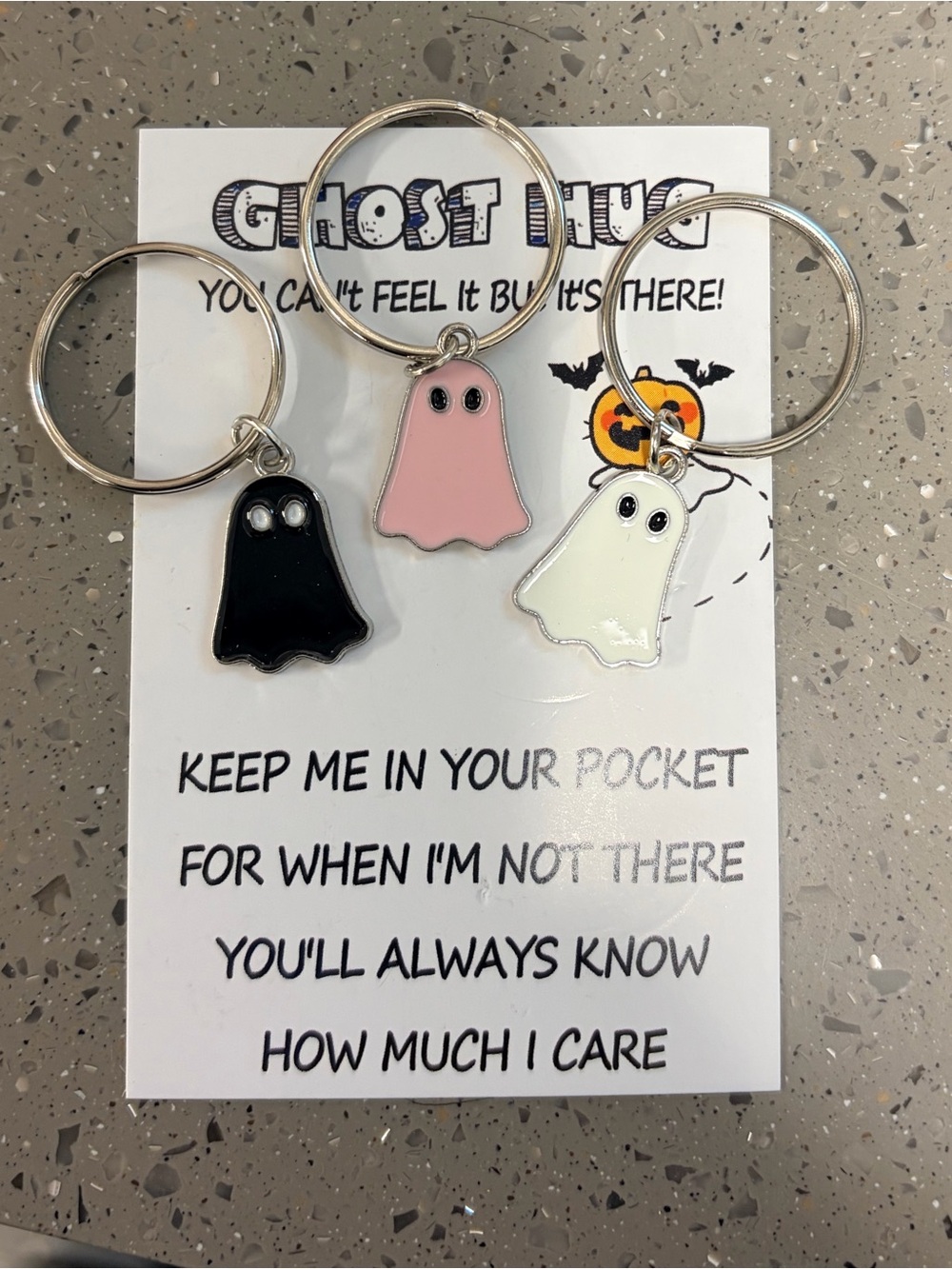 Ghost Keychain Sets (15) -Black, Pink, White